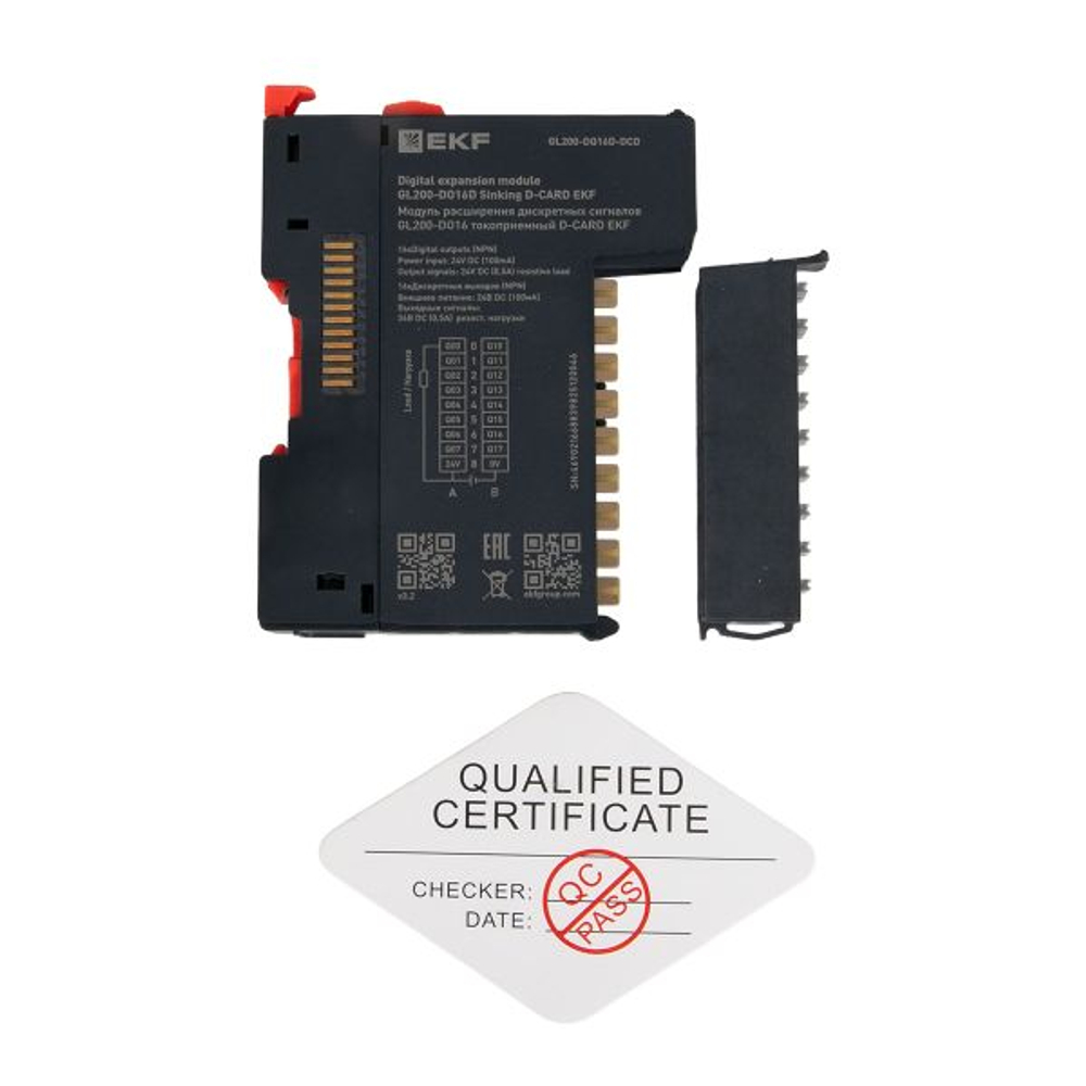Модуль расширения дискретных сигналов GL200-DO16 токоприемный D-CARD EKF