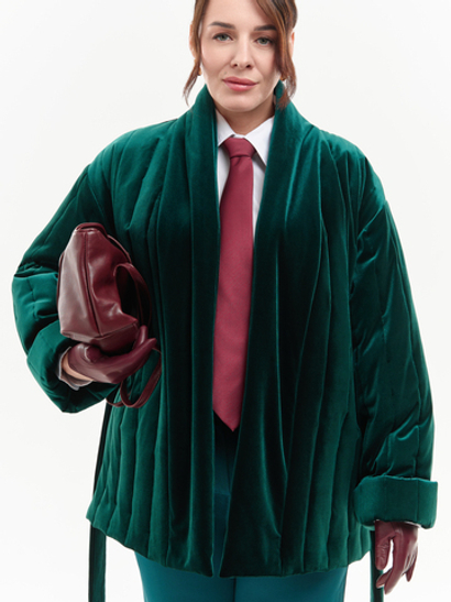 Утепленное кимоно (изумрудный)