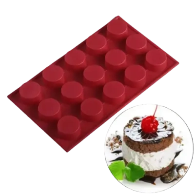 Форма силиконовая для выпечки Доляна «Круг», 29×17 см, 15 ячеек (d=4,2 см), цвет МИКС