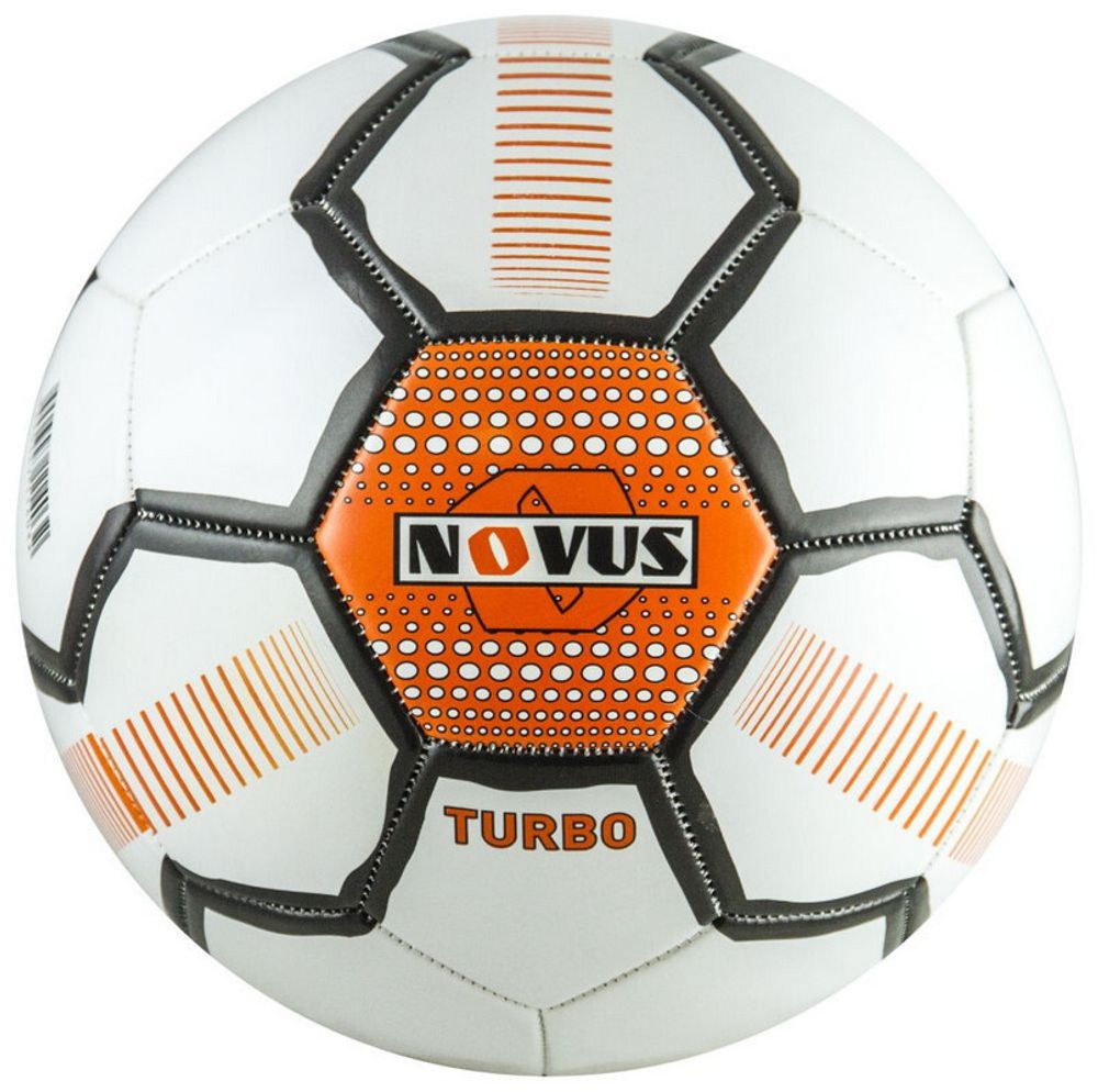Мяч футбольный детский Novus TURBO, PVC белый/чёрный/оранжевый (3)