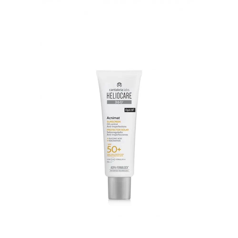 Heliocare 360 Acnimat SPF 50 | Себорегулирующий солнцезащитный крем с SPF 50 для кожи, склонной к акне, 50 мл