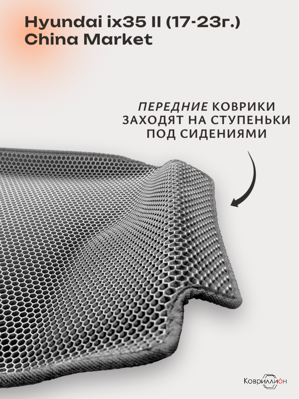Автомобильные коврики ЭВА с бортами для Hyundai ix35 II (17-23г.) China Market