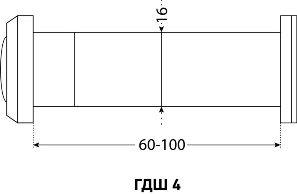 Глазок Аллюр ГДШ-4 d=16мм 60-100мм хром