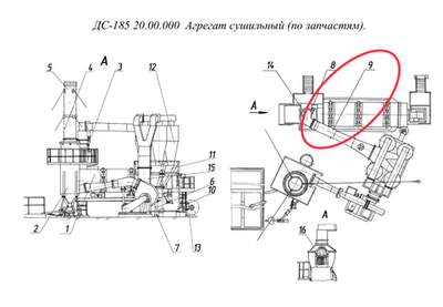 ДС117-2К 20.00.140 Газоход (от барабана к циклонам)