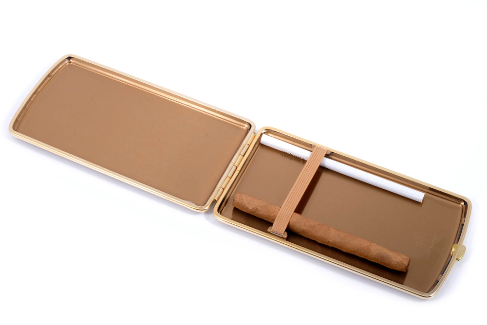 Портсигар Stoll на 9-11 сигарет 120 мм, экокожа, Бордо C12-2