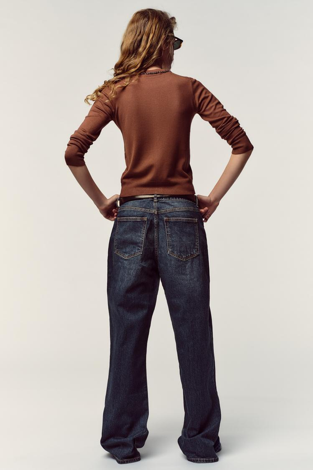 ZARА КАРДИГАН С КОНТРАСТНЫМИ ДЕТАЛЯМИ, КОРИЧНЕВЫЙ