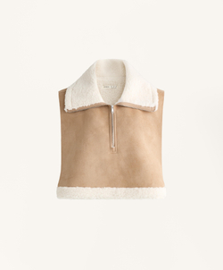 Oysho Жилет с высоким воротником, бежевый