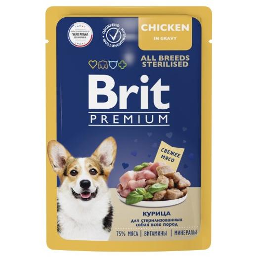 Влажный корм Брит BRIT PREMIUM для взрослых стерилизованных собак всех пород, курица в соусе, 85г 14 уп
