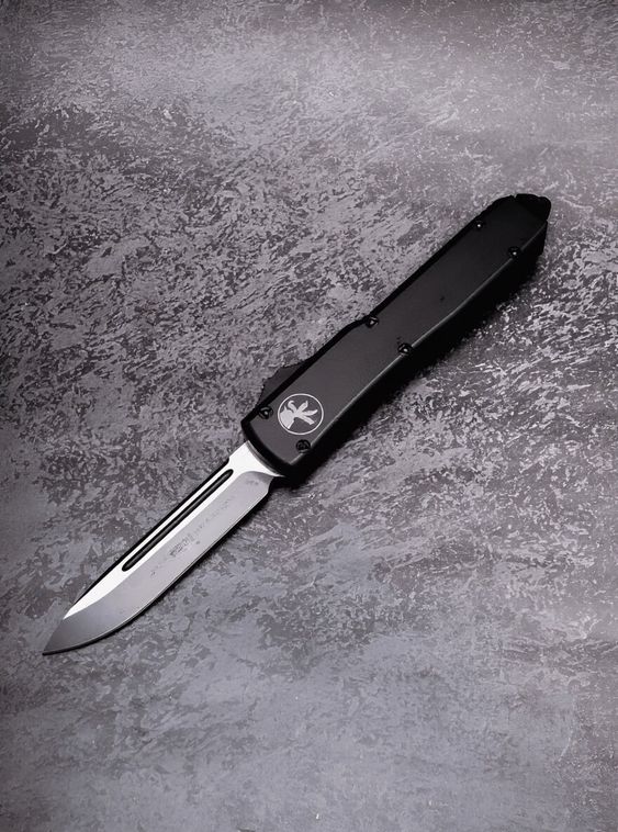 Тактический нож фронтально выкидной автоматический Microtech Черный