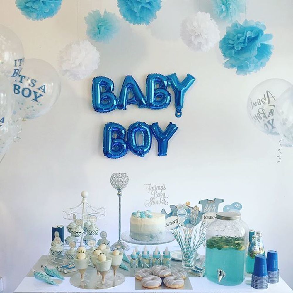 Гирлянда буквы надпись "BABY" синий 38'' / 81 см (воздух)  Изображение2