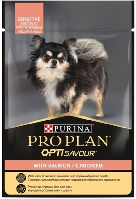 ProPlan 85г пауч Adult Влажный корм для собак с чувствительным пищеварением Лосось