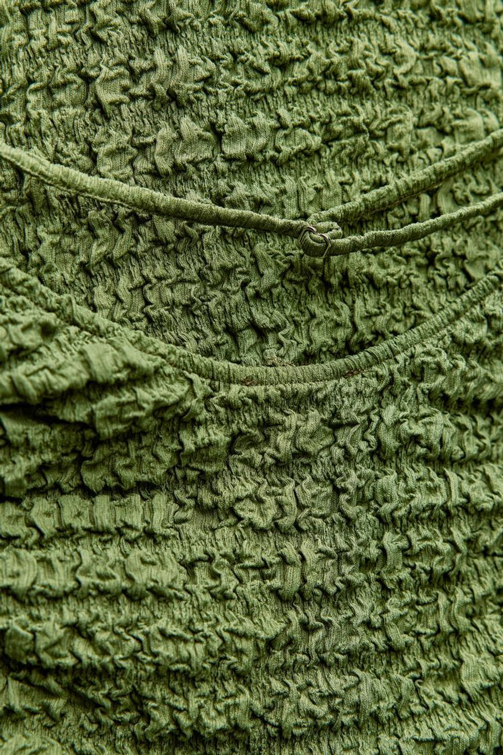 ZARA ТОП ИЗ РЕЛЬЕФНОЙ ТКАНИ С ГОРЛОВИНОЙ ХАЛТЕР, ЗЕЛЕНЫЙ