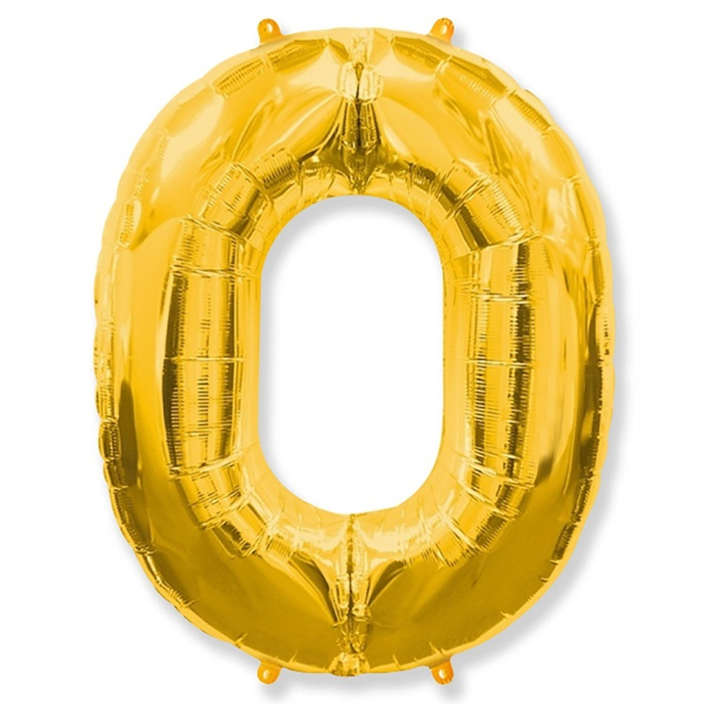 Шар ЦИФРА 0 Gold 32" 81 см