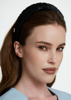 Объемный ободок с прозрачными пайетками