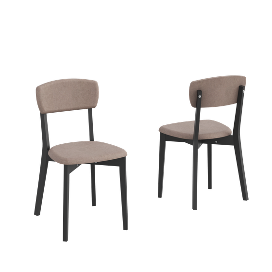 Стулья DAFNA 3 черное дерево 231, 2 шт, для кухни мягкие, обеденные, в гостиную