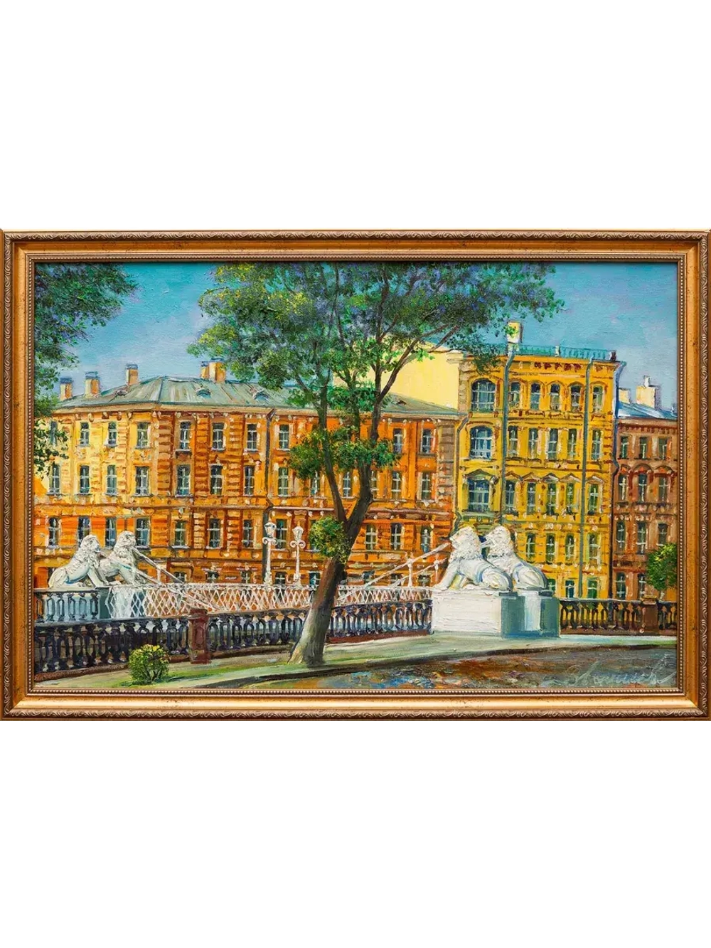 Картина маслом "Львиный мост" Васильев