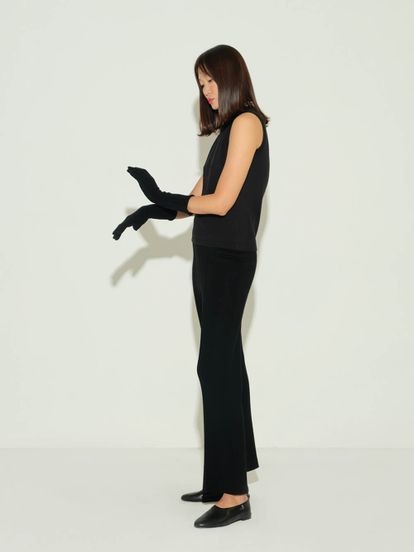 Женские брюки черного цвета из шерсти и кашемира - фото 5