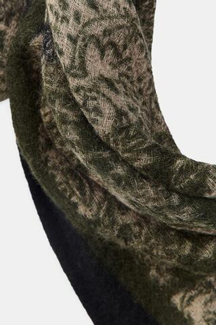 ZARA БАНДАНА ИЗ 100% ШЕРСТИ С ПРИНТОМ, ХАКИ