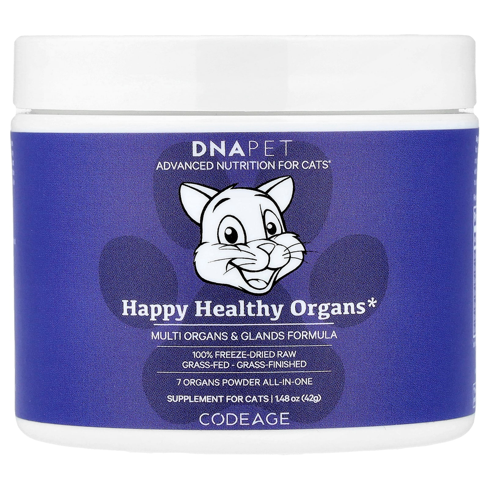 Codeage, DNA Pet, для здоровья органов, формула для нескольких органов и желез, для кошек, 42 г (1,48 унции)