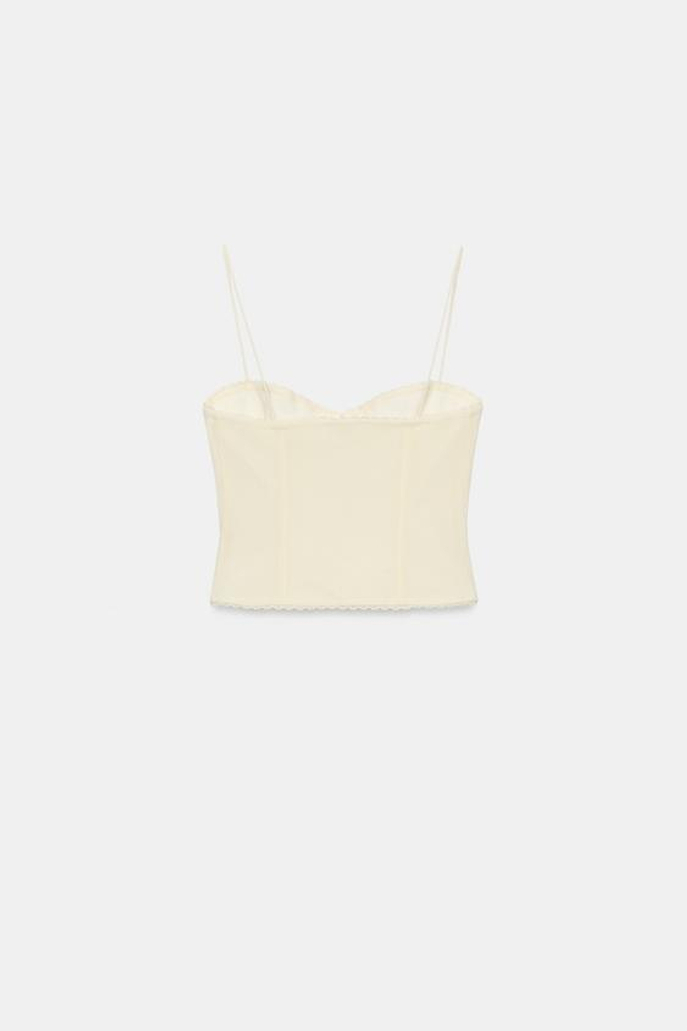 ZARA ТОП-КОРСЕТ С ЦВЕТАМИ, СВЕТЛО-ЖЕЛТЫЙ