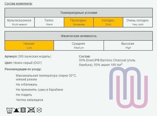 Кальсоны мужские GUAHOO 260P