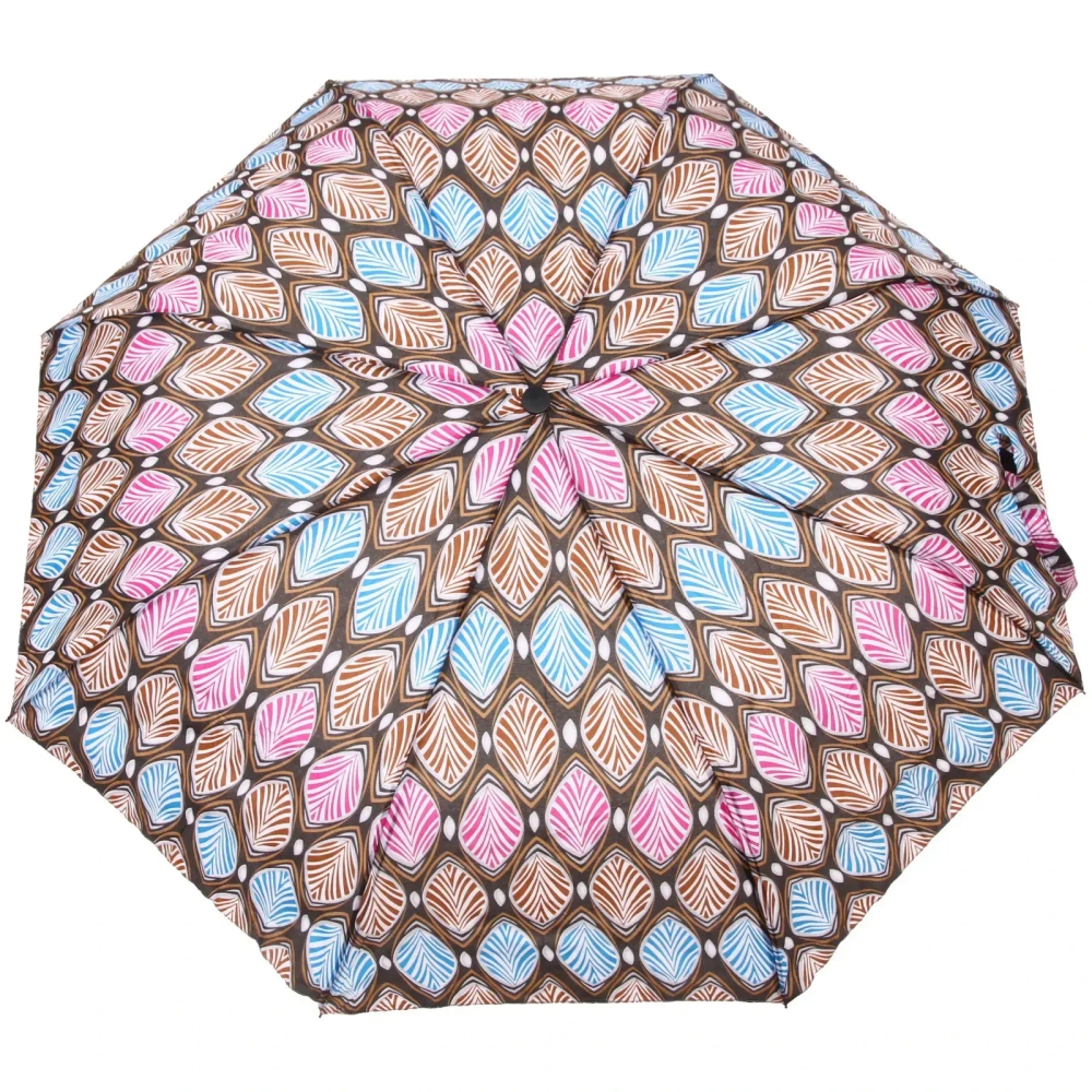 Зонт женский полуавтомат «Ultramarine- Маниока», микс 6 цветов, 8 спиц, d-100см, длина в слож. виде 28см, голубые цветы