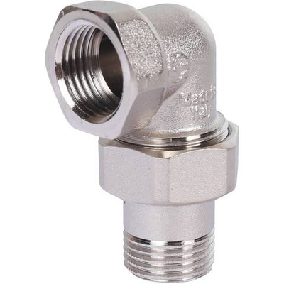 Американка STOUT никелированная угловая 1/2" ВР/НР конусное уплотнение (металл по металлу)