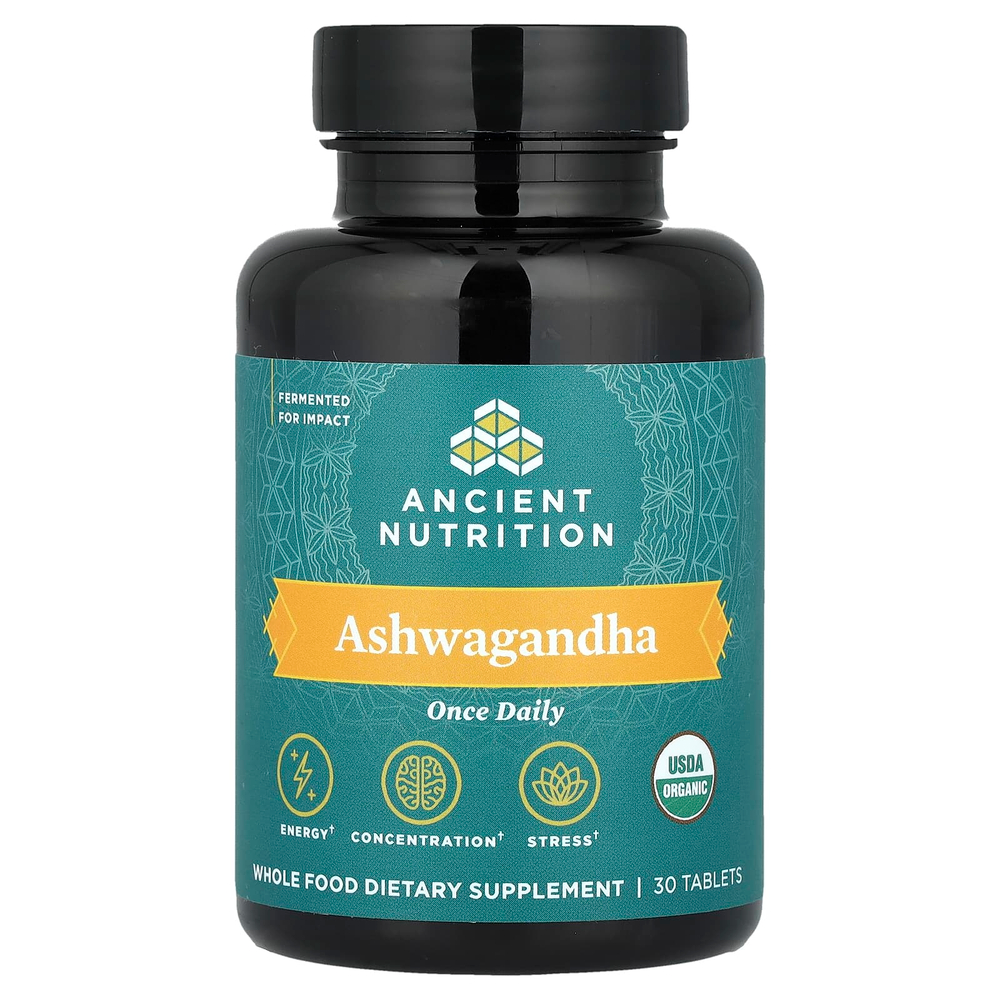 Ancient Nutrition, ашваганда, 30 таблеток