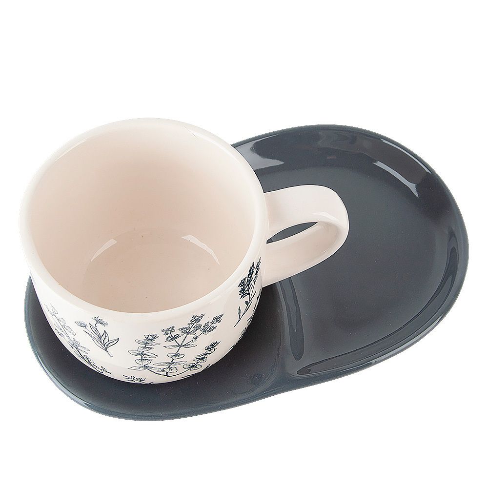 Набор для завтрака: чашка и блюдце " " 23*15*10,5см. v=500мл. (керамика)