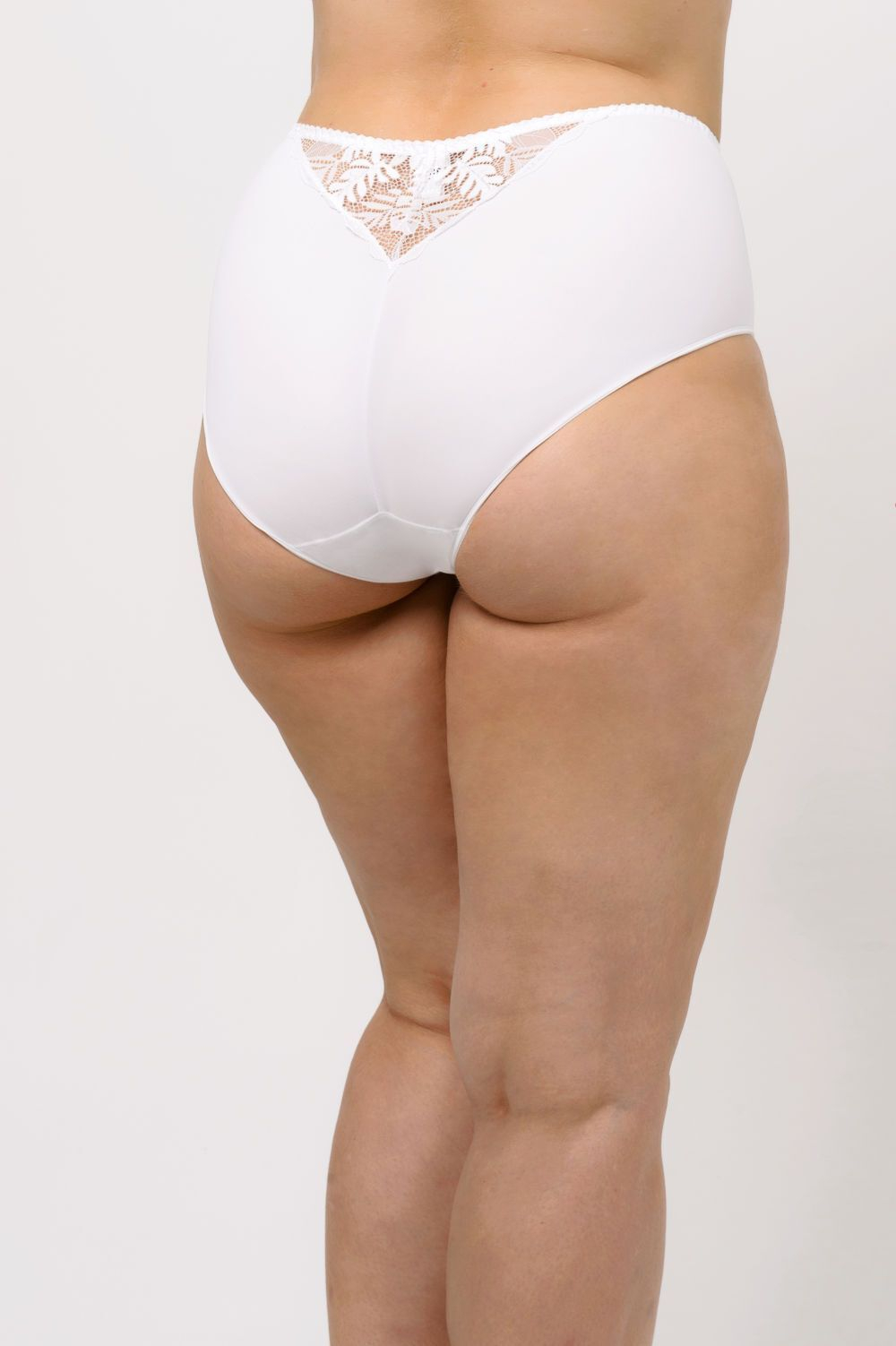 Высокие трусы-слипы с кружевной вставкой сзади (Размер: 50) (Цвет: черный)