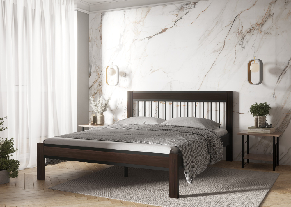 Кровать Форвард АГАТА 160, черный/шоколад