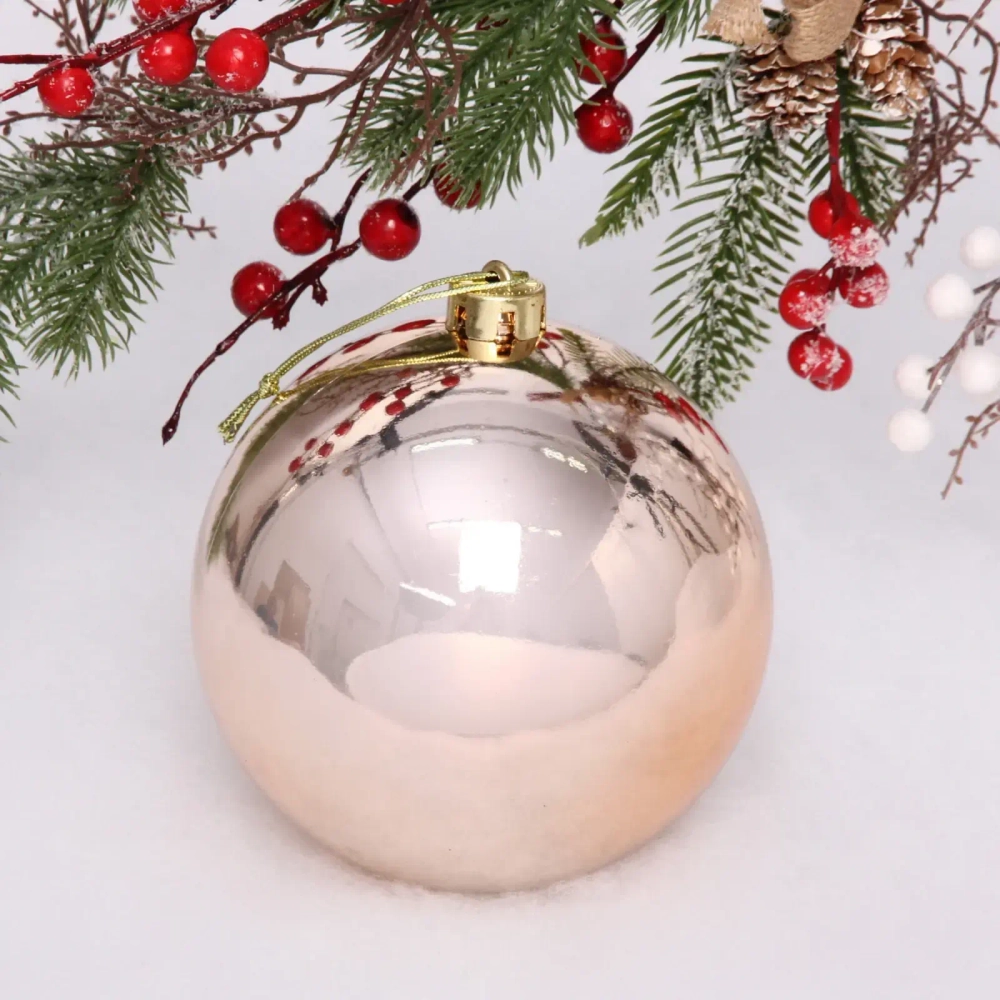 Новогодний шар 15 см «Глянец», шампань