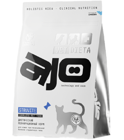 AJO Vet Dieta Struvite сухой диет корм для кошек при мочекам болез струвит типа 400гр.