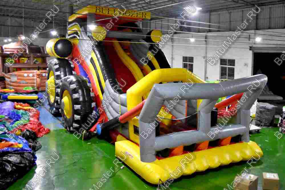 Детский надувной батут-горка "Бульдозер" 19*10*11 м