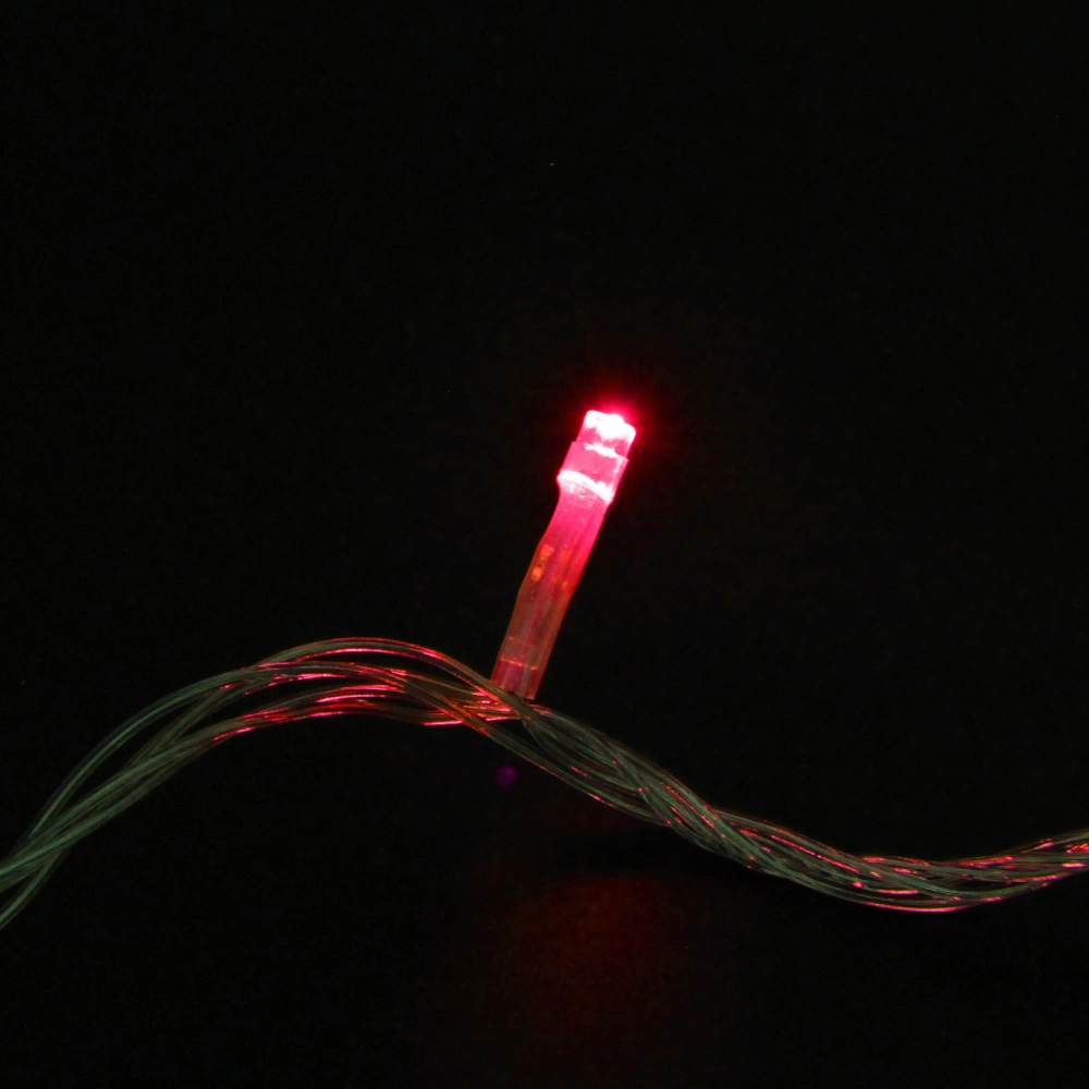 Гирлянда для дома 24м 280 ламп LED прозрач.пров.,8 реж, IP-20, Красный (возможность соединения)