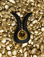 Чёрный сплит-вибратор Gvibe Mini Gold с покрытием золотом (Цвет: черный с золотистым)