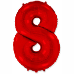 Шар фольгированный Цифра 8 101 см (Красный)