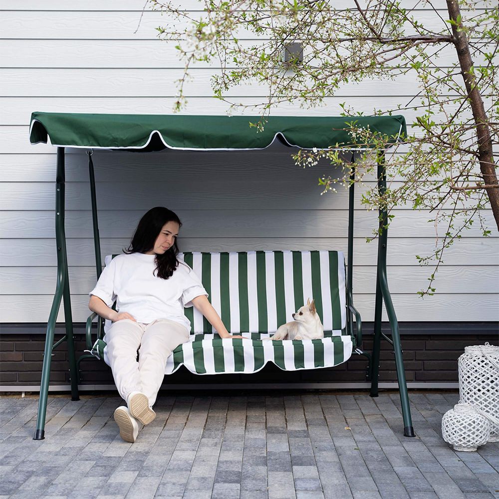 Качели садовые 3-местные (серый)