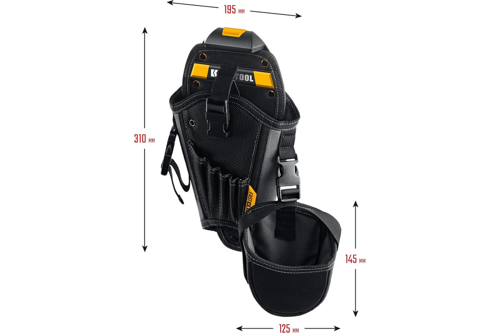Кобура для шуруповерта с дополнительным съёмным карманом KRAFTOOL KH-5 FastClip 38769