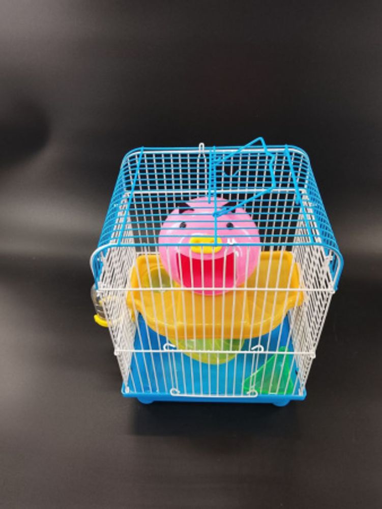 Клетка для грызунов "Свинка 2" двухэтажная "Чистый котик" голубой M003-BU