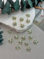 Подвеска "Снежинка" с фианитами, позолота 14к, 11 мм