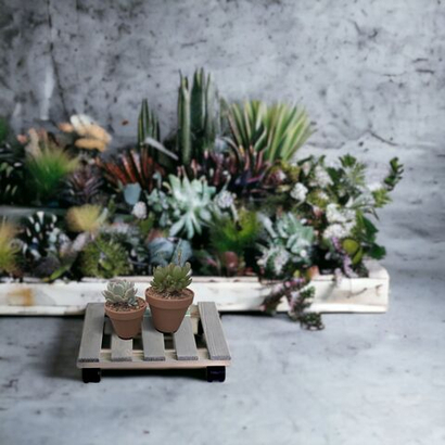 Подставка для цветов Флорель деревянная, в стиле рустик (состаренный), серая