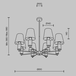 Люстра на штанге Maytoni   MOD483PL-08BS