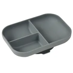 Тарелка из силикона Beaba Comparti Sili Mineral Grey