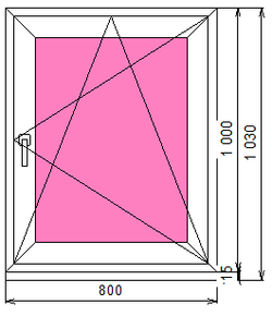 Пластиковое окно 1000 х 800 ТермА Эко