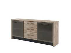 Тумба с двумя дверями в профиле и 3 ящиками 2200х520х970 T-13-05