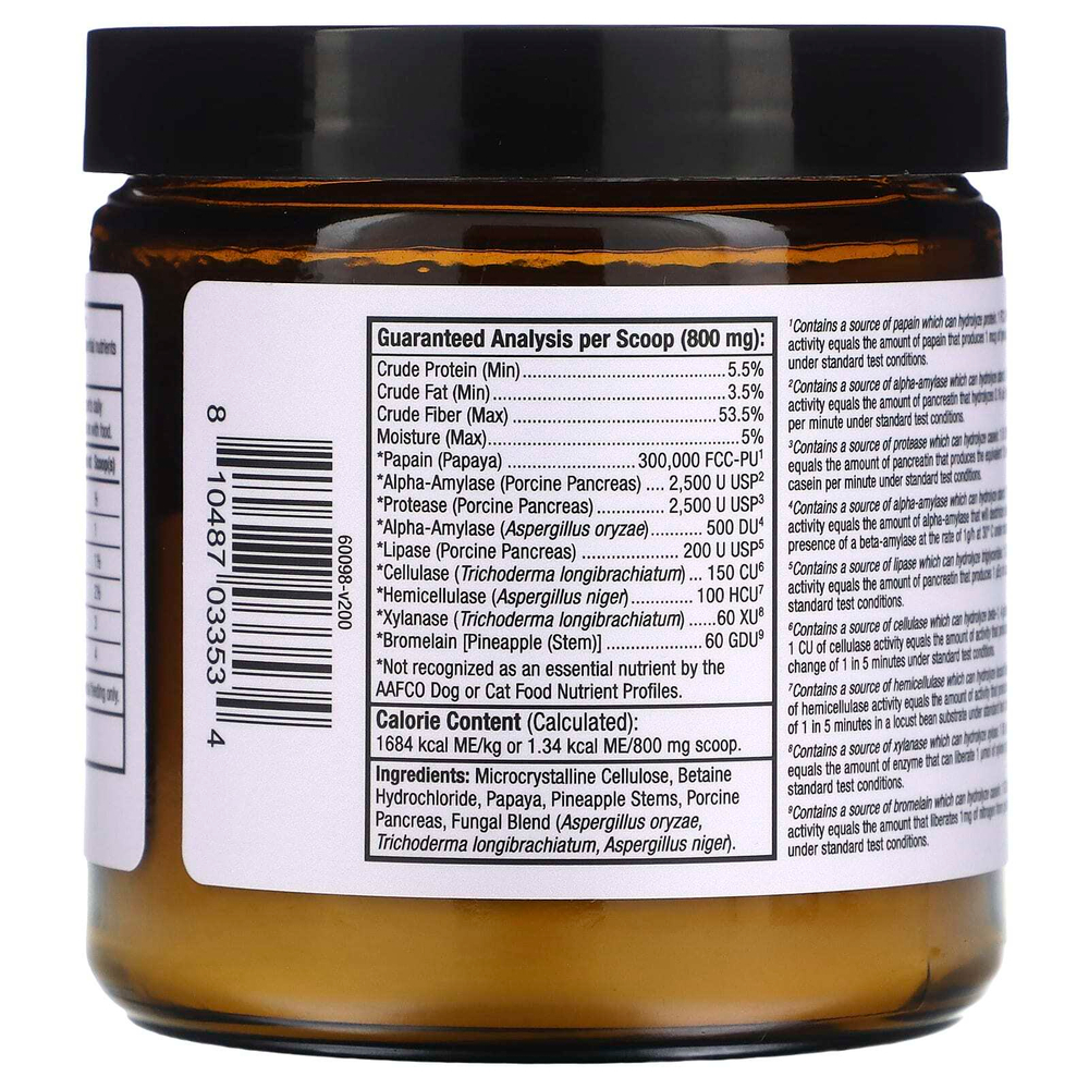 Dr. Mercola, Bark & Whiskers™, набор пищеварительных ферментов, для собак и кошек, 120 г (4,23 унции)