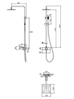 Душевая система Grocenberg GB7090BL Чёрный матовый