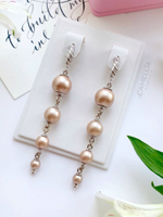 LEFIREL' Серьги серебряные женские "Charm" с жемчугом Swarovski / ювелирные украшения из родированного серебра 925