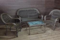 Садовый комплект из искусственного ротанга Мэдисон НЬЮ (Medison NEW) terrace set  с прямоугольным столиком без подушек